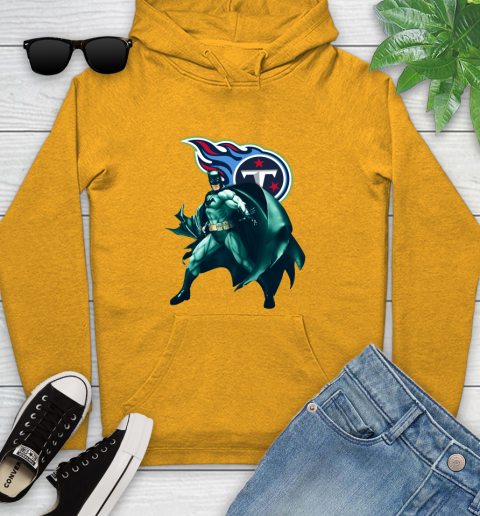 NFL Batman Football Sports Tennessee Titans Youth Hoodie 3