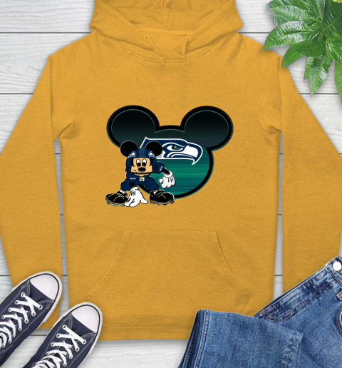 NFL Seattle Seahawks Mickey Mouse Disney Football T Shirt Hoodie - Image 4