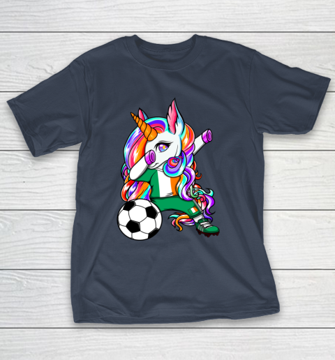 Dabbing Unicorn Ireland Soccer Fans Jersey Irish Football T-Shirt 4