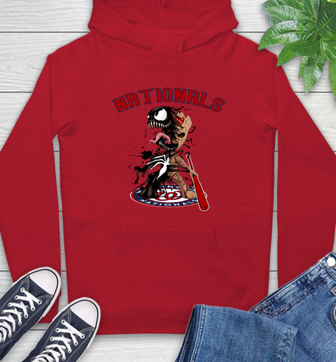 MLB Washington Nationals Baseball Venom Groot Guardians Of The Galaxy Hoodie 10