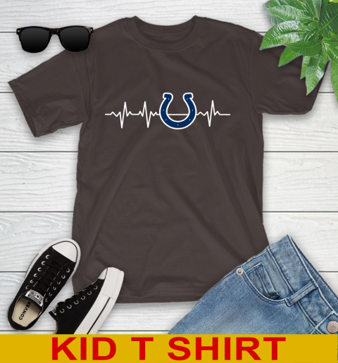 Indianapolis Colts NFL Football Heart Beat Shirt Youth T-Shirt 6