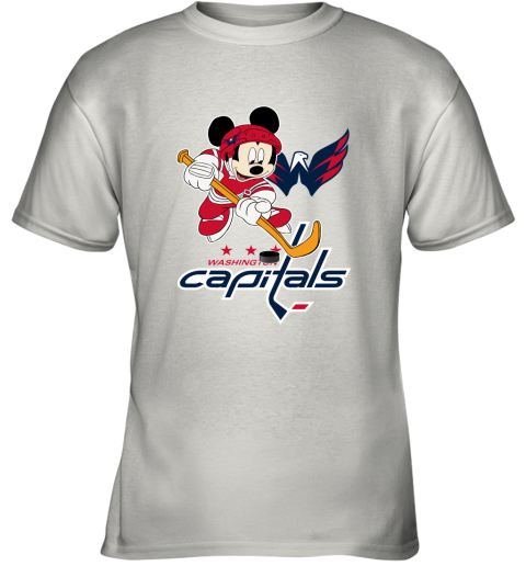 NHL Hockey Mickey Mouse Team Washington Capitals Youth T-Shirt
