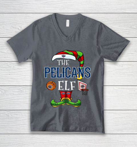 New Orleans Pelicans Christmas ELF Funny NBA V-Neck T-Shirt 4