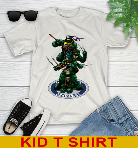 NFL Football Seattle Seahawks Teenage Mutant Ninja Turtles Shirt Youth T-Shirt 13 NFL Football Seattle Seahawks Teenage Mutant Ninja Turtles Shirt Youth T-Shirt - Image 13