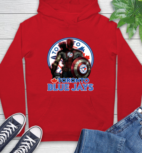 MLB Captain America Thor Spider Man Hawkeye Avengers Endgame Baseball Toronto Blue Jays Hoodie 10