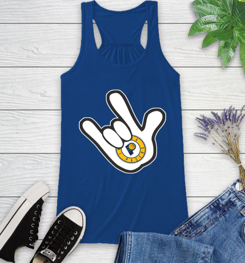 Indiana Pacers NBA Basketball Mickey Rock Hand Disney Racerback Tank 9