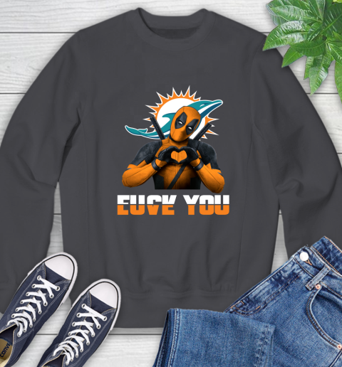 NHL Miami Dolphins Deadpool Love You Fuck You Football Sports Sweatshirt 6