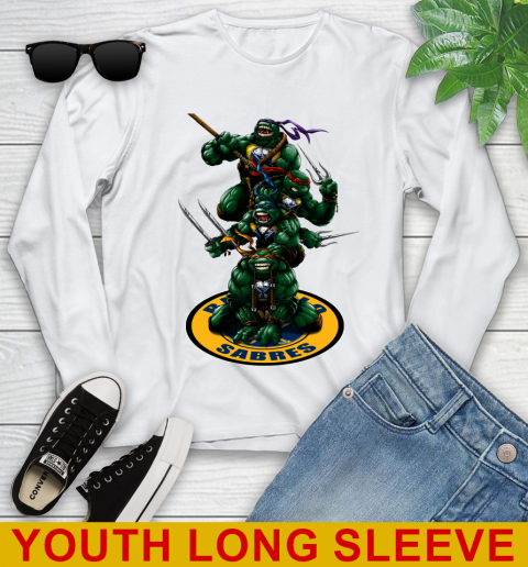 NHL Hockey Buffalo Sabres Teenage Mutant Ninja Turtles Shirt Youth Long Sleeve