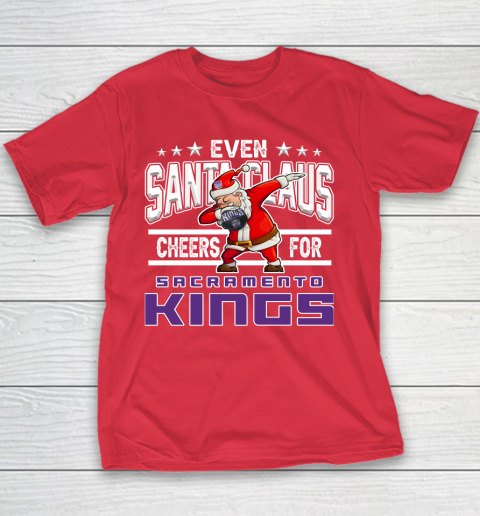 Sacramento Kings Even Santa Claus Cheers For Christmas NBA Youth T-Shirt 7