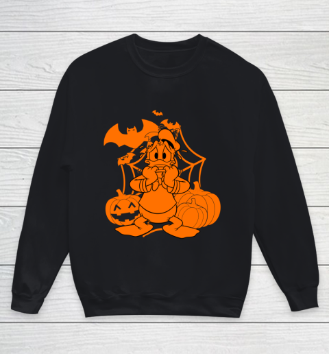 Disney Mickey Friends Halloween Donald Duck Pumpkins Youth Sweatshirt