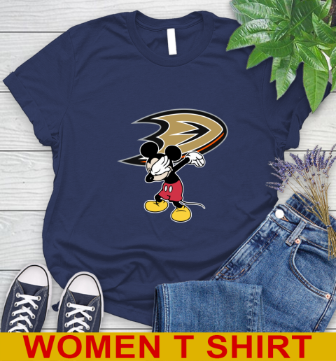 Anaheim Ducks NHL Hockey Dabbing Mickey Disney Sports Women's T-Shirt 12