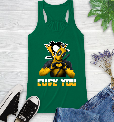 NHL Pittsburgh Penguins Deadpool Love You Fuck You Hockey Sports Racerback Tank 6