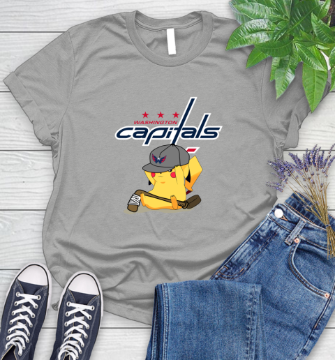 NHL Pikachu Hockey Sports Washington Capitals Women's T-Shirt 10