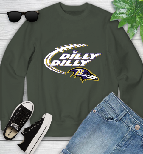 NFL Baltimore Ravens Dilly Dilly Football Sports Youth Sweatshirt 10