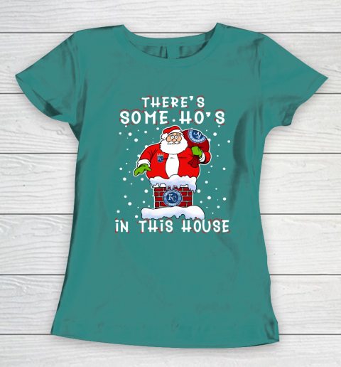 Kansas City Royals Christmas There Is Some Hos In This House Santa Stuck In The Chimney MLB Women's T-Shirt 10
