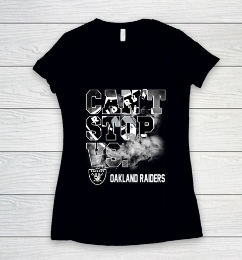 NFL Oakland Raiders Can't Stop Vs Women's V-Neck T-Shirt