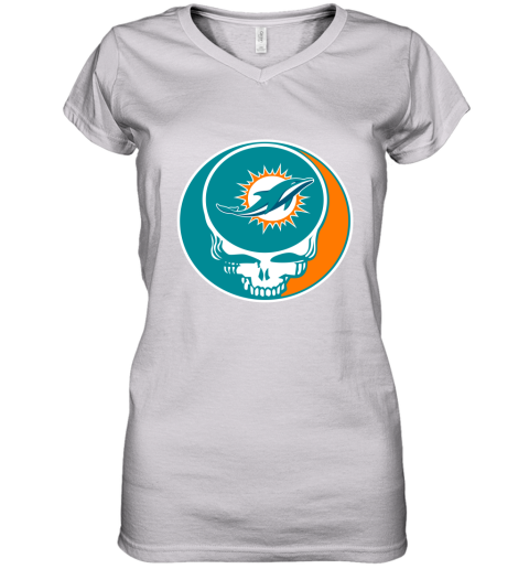 MIAMI DOLPHINS Women's T-Shirt Size L GRAY NFL Team Apparel