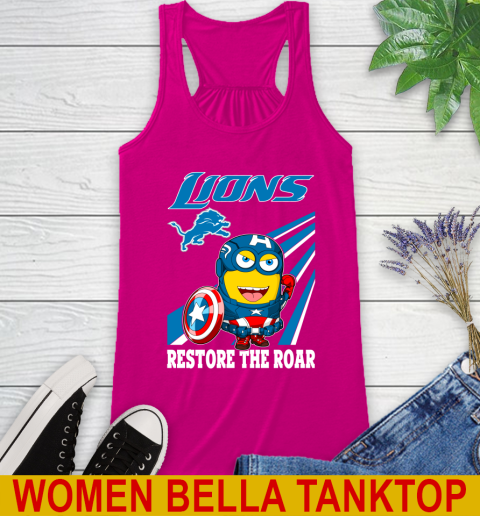NFL Football Detroit Lions Captain America Marvel Avengers Minion Shirt Racerback Tank 6