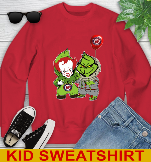 Baby Pennywise Grinch Christmas MLB Baseball Washington Nationals Youth Sweatshirt 8