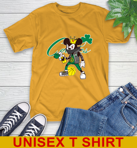 Boston Celtics NBA Basketball Mickey Peace Sign Sports T-Shirt 3