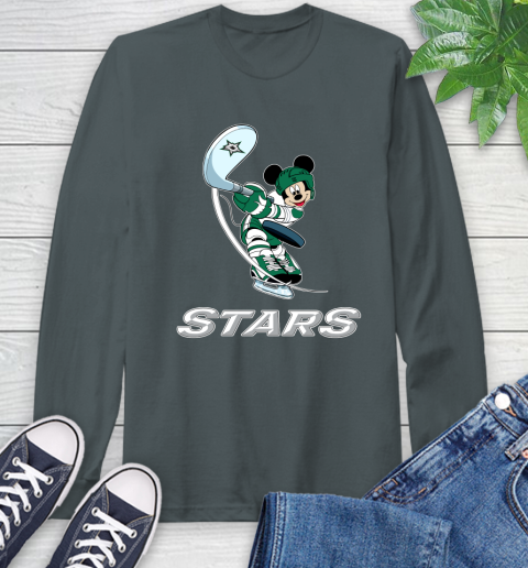 NHL Hockey Dallas Stars Cheerful Mickey Mouse Shirt Long Sleeve T-Shirt 7