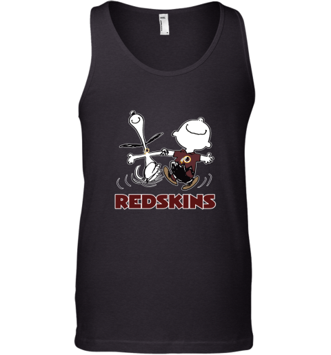 Snoopy And Charlie Brown Happy Washington Redskins Fans Tank Top