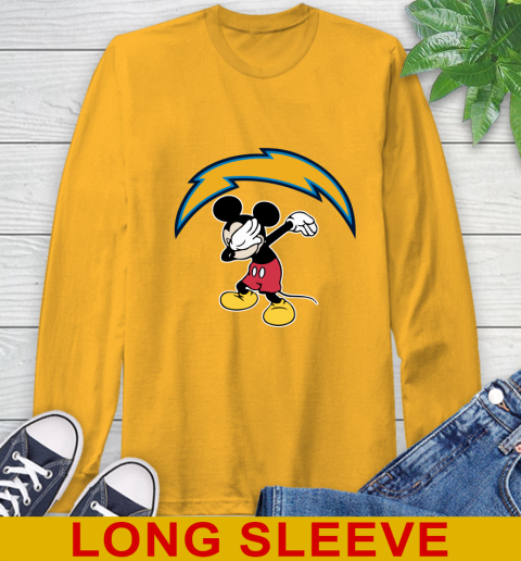 San Diego Chargers NFL Football Dabbing Mickey Disney Sports Long Sleeve T-Shirt 3