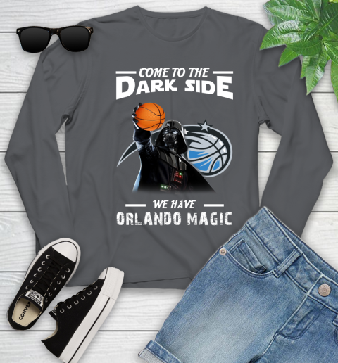 NBA Come To The Dark Side We Have Orlando Magic Star Wars Darth Vader Basketball Youth Long Sleeve 9