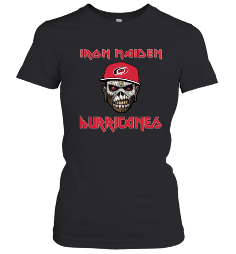 NHL Carolina Hurricanes Iron Maiden Rock Band Music Hockey Sports Women's T-Shirt