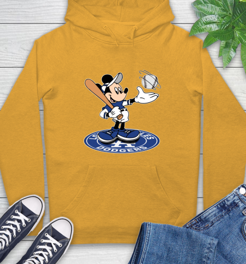 MLB Baseball Los Angeles Dodgers Cheerful Mickey Disney Shirt Hoodie 3