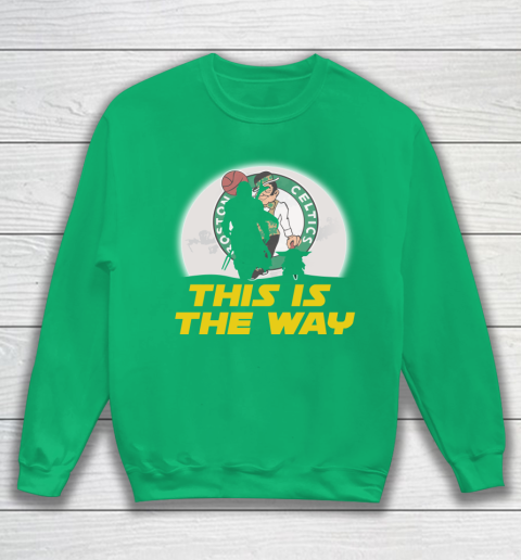 Boston Celtics NBA Basketball Star Wars Yoda And Mandalorian This Is The Way Sweatshirt 5