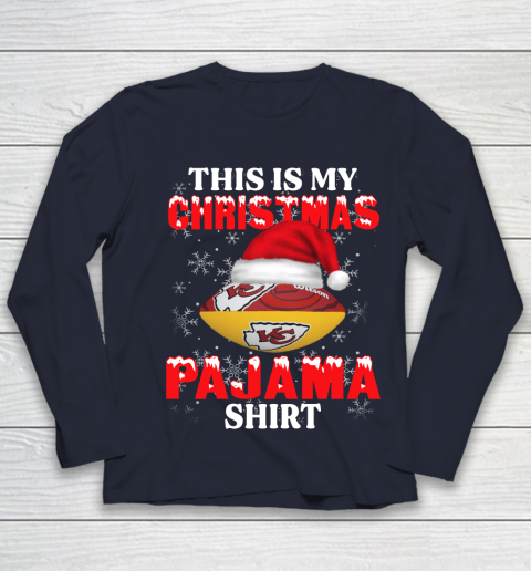 Kansas City Chiefs This Is My Christmas Pajama Shirt NFL Youth Long Sleeve 2
