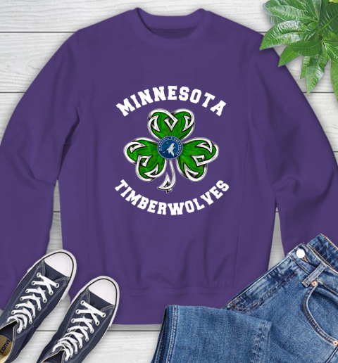 NBA Minnesota Timberwolves Three Leaf Clover St Patrick's Day Basketball Sports Sweatshirt 4