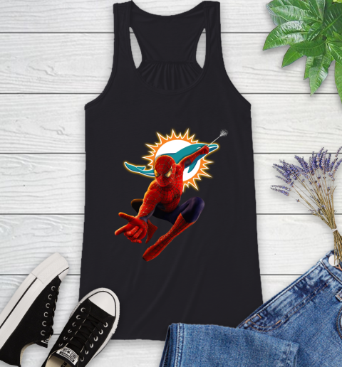 NFL Spider Man Avengers Endgame Football Miami Dolphins Racerback Tank 2