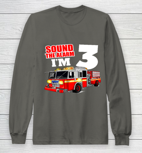 Kids Fire Truck 3rd Birthday T Shirt Boy Firefighter 3 Years Old Long Sleeve T-Shirt 5