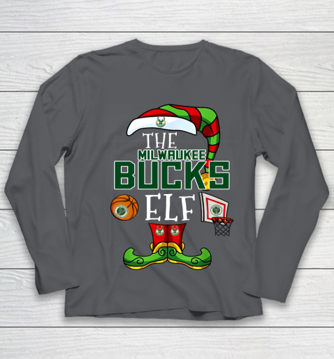 Milwaukee Bucks Christmas ELF Funny NBA Youth Long Sleeve 6