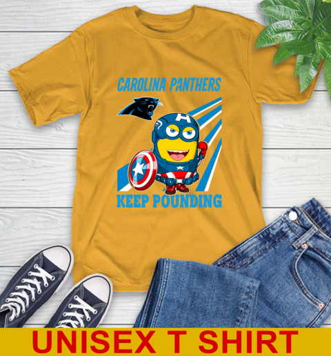 NFL Football Carolina Panthers Captain America Marvel Avengers Minion Shirt T-Shirt 2