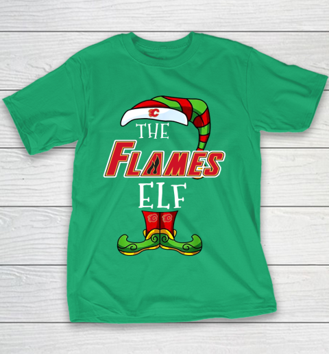 Calgary Flames Christmas ELF Funny NHL Youth T-Shirt 3