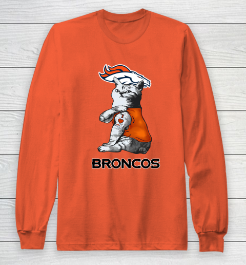 NFL Football My Cat Loves Denver Broncos Long Sleeve T-Shirt 3