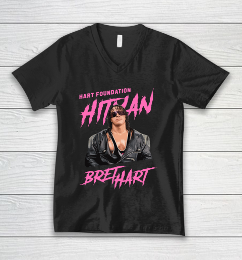 Bret Hart The Hitman Hart Foundation V-Neck T-Shirt
