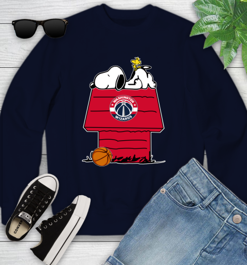 Washington Wizards NBA Basketball Snoopy Woodstock The Peanuts Movie Youth Sweatshirt 3