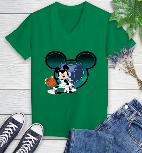 NBA Memphis Grizzlies Mickey Mouse Disney Basketball Women's V-Neck T-Shirt 5