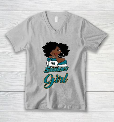 San Jose Sharks Girl NHL V-Neck T-Shirt 4