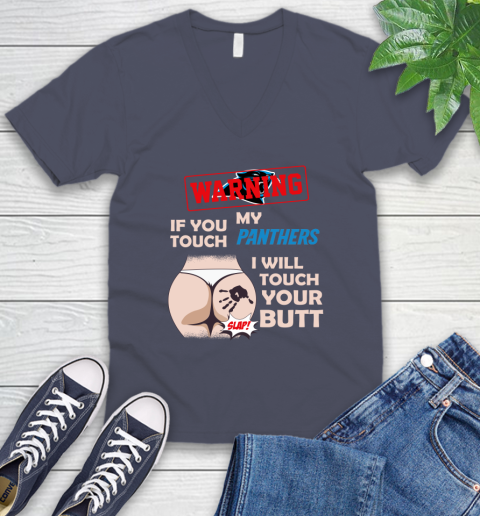 Buffalo Bills NFL Football Warning If You Touch My Team I Will Touch My Butt V-Neck T-Shirt 7