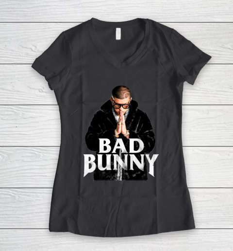 Top Best Design Bad Bunny Women's V-Neck T-Shirt 6