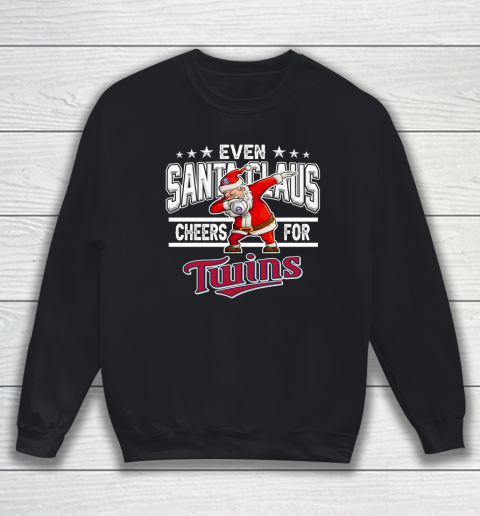 Minnesota Twins Even Santa Claus Cheers For Christmas MLB Sweatshirt