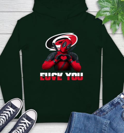 NHL Carolina Hurricanes Deadpool Love You Fuck You Hockey Sports Hoodie 12