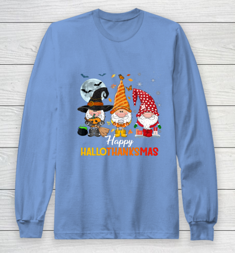 Gnomes Halloween And Merry Christmas Happy Hallothanksmas Long Sleeve T-Shirt 8