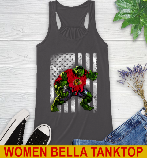 Chicago Blackhawks Hulk Marvel Avengers NHL Hockey American Flag Racerback Tank 10