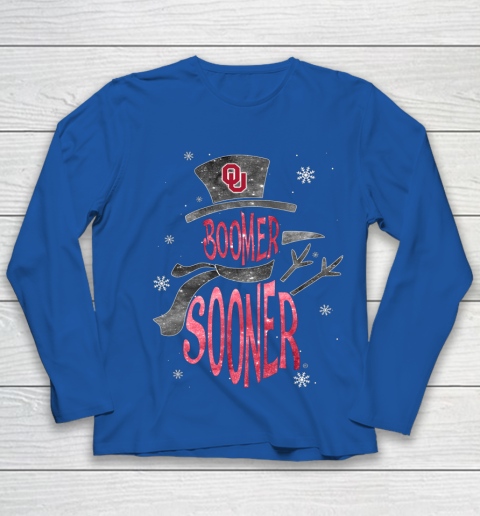 Oklahoma Sooners Christmas Snowman Youth Long Sleeve 7